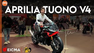 Aprilia Tuono V4 e V4 Factory 2025  Tutte le novità nel video live da EICMA 2024 [upl. by Thomasina]