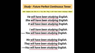 study future perfect continuous tense example [upl. by Amehsyt450]