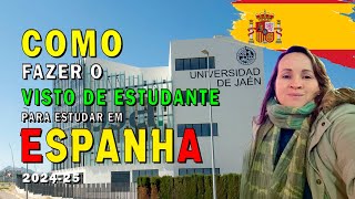 VISTO DE ESTUDANTE ESPANHA  ESTUDANTE UNIVERSIDADE DE JAÉN [upl. by Penoyer]