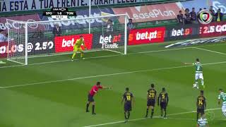 Goal  Golo Bruno Fernandes Sporting 10 Tondela Liga 1819 33 [upl. by Milon]