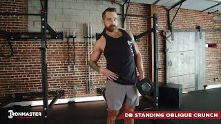 Dumbbell Standing Oblique Crunches Tutorial [upl. by Cleave740]