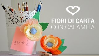 Tutorial Come realizzare dei fiori di carta con calamita  La Figurina [upl. by Kcirevam]