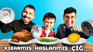 KIZARMIŞ HAŞLANMIŞ ÇİĞ YEMEK YARIŞMASI  PaçaTavuk [upl. by Tiny]