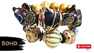 Making Funky Chunky Bracelets  Lets Talk About Some Stuff  Jewelry Making Ideas [upl. by Vladimar362]