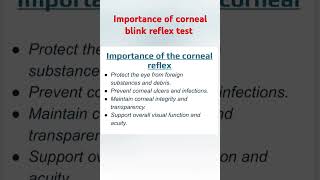 Importance of corneal blink reflex test corneal sensitivity test [upl. by Nov]