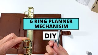 DIY PLANNER MECHANISM  HOW TO ATTACH A 6 RING MECHANISM IN PLANNER  RING PLANNER DIY TUTORIAL [upl. by Ardnued]