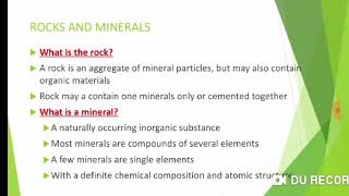 Rocks and Minerals  Geography Form One Classes  Teacher Hamze Ismail [upl. by Nosle704]