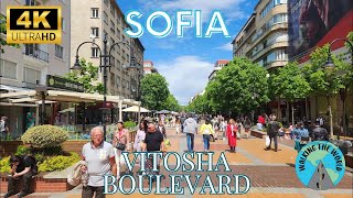 Sofia Vitosha Boulevard 4k walking tour video Sofia Bulgaria [upl. by Notnilk413]