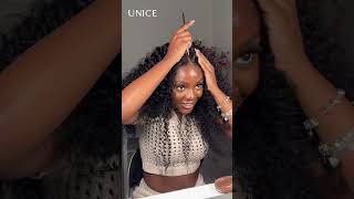 UNice EasiContour™ V Part Minimal Leave Out Glueless Curly Glueless Wig With Invisi Drawstring [upl. by Fiona88]