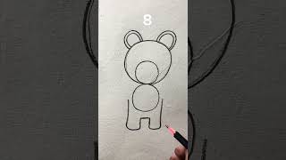 How to draw teddy bear with number 8 [upl. by Clie]