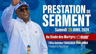 INFOS LA PRESTATION DE SERMENT AURA LIEU LE 20 JANVIER 2024 AU STADE DE MARTYRS RDC [upl. by Pihc]