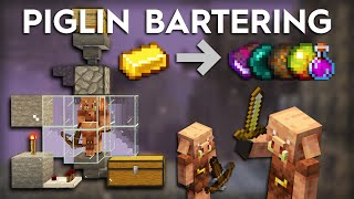 Minecraft Easy Piglin BarteringTrading Farm [upl. by Nairrad58]