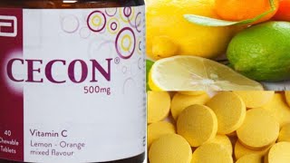 Cecon Vitamin C Tablets BenefitsUsesRang Gora Kerne Wali Tablets [upl. by Adlesirg149]