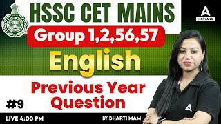 Haryana CET Group C Previous Year Question  HSSC CET Mains English Class By Bharti mam 9 [upl. by Gaspard]