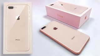 Gold iPhone 8 Plus Unboxing amp First Impressions [upl. by Parfitt915]