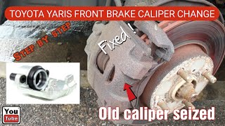 Toyota Yaris Vitz Seized Front Brake Caliper Replacement [upl. by Ellerred955]