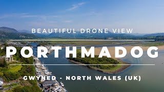 Porthmadog Beach amp Harbour Gwyned North Wales UK Staycation Ideas amp Travel Destinations Drone [upl. by Burwell]