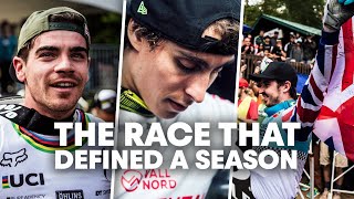 The DH Battle Nobody Will Ever Forget  UCI MTB World Cup Snowshoe 2019 w Bruni Pierron amp Hart [upl. by Yeliah820]