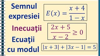 IX Semnul functiei de gradul I expresii inecuatii ecuatii cu modul [upl. by Riek]