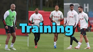 Manchester United Training 19th Oct Hojlund Amrabat Varane Reguilon  Ready For Sheffield Clash [upl. by Packton]