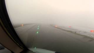 LOW VISIBILITY TAXI AND TAKE OFF  OSLO GARDERMOEN ENGM [upl. by Ettecul645]