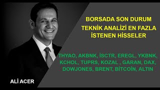 HAFTAYA BAŞLARKEN TEKNİK ANALİZİ EN ÇOK BEKLENEN HİSSELER THYAO EREGL AKBNK TUPRS KCHOL YKBNK [upl. by Kelam209]