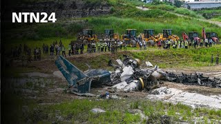 Así fue como un avión se estrelló momentos después de despegar solo el piloto sobrevivió [upl. by Elkin57]