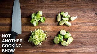 4 EASY WAYS TO CUT BRUSSELS SPROUTS [upl. by Ricca]