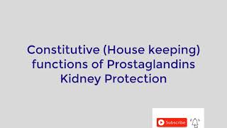 lipid 911 Kidney Protection by Prostaglandins constitutive function [upl. by Arda]