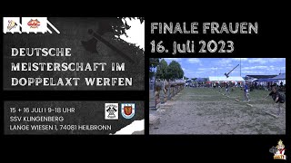 Doppelaxtwerfen Deutsche Meisterschaft 2023 Klingenberg  Finale Frauen [upl. by Ellehcir]