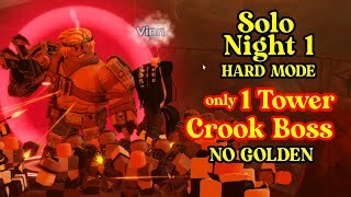 TDS Halloween Solo Night 1 only Crook Boss Tower Defense Simulator Roblox [upl. by Elnukeda]