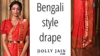 How To Wear a Wedding Saree In Bengali Style Step By Step  Bengali Bridal Saree Draping [upl. by Jamieson915]