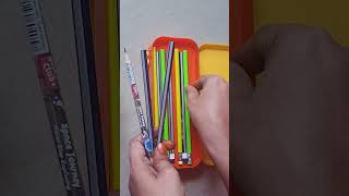 Filling 90s pencil case  Stationery haul art craft compass trending viralvideo [upl. by Brader863]