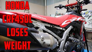 Honda CRF450L Build Stage 1 CRF450L STRIPPED back and sheds WEIGHT [upl. by Alyag]