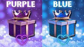 Choose your gift 😍🤢🎁 2 gift box challenge 😜 Purple vs Blue wouldyourather [upl. by Nilyram264]