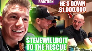 Stevewildoit Try To Pay Dana Whites Gambing Debt 1000000 Mission PART 2 blackjack reaction [upl. by Hannis]