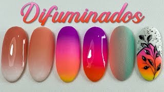 4 diseños para difuminar tus uñas  decoracion de uñas en semipermanente quedateencasa [upl. by Merdith]