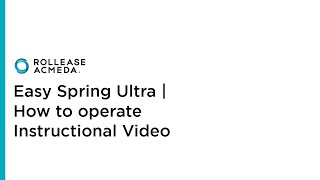 Rollease Acmeda  Easy Spring Ultra  How to operate Instructional Video [upl. by Zebaj]