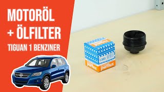 Wie Tiguan 1 14 TSI Motoröl und Ölfilter wechseln 🛢 [upl. by Gladwin]