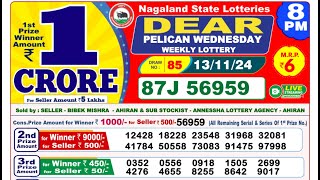 Lottery Result Today 8pm 13112024  Official  Sikkim Lottery [upl. by Nileak]