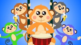 Five Little Monkey Nursery Rhymes Song For Childrens Kids Videos [upl. by Darcy]