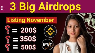 Top 3 Telegram Airdrops  Launching November 🤑 Best Telegram Bot Today [upl. by Wilmar212]