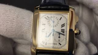 Cartier Tank Francaise Chronograph  Gold Watch  Karree  Ref 1830  Chronoflex  18K Gold Uhr [upl. by Vil]