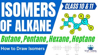 How to Draw Isomers of Butane  Pentane  Hexane  Heptane  CBSE ICSE Class 10 amp 11  Isomerism [upl. by Egiedan602]