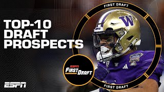 Mel Kiper Jrs Top10 draft prospects for the 2024 NFL Draft  First Draft 🏈 [upl. by Ajroj]