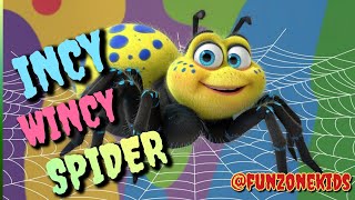 Incy Wincy Spider Nursery Rhymes With Action l Itsy Bitsy Spider Animal Song l 3D cartoon Animation [upl. by Pierrepont]