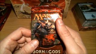 ASMR EartoEar Whisper MTG quotBorn of the Godsquot Fat Pack Unboxing [upl. by Lesly480]