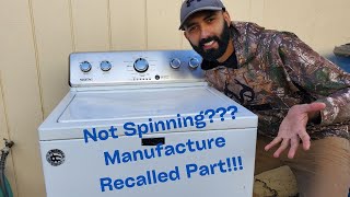 How To Fix A Maytag Washer That Is Not Spinning Manufacture Defective Part [upl. by Ellerihs]