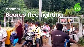 Myanmar citizens flee intense fighting  Radio Free Asia RFA [upl. by Anolla]