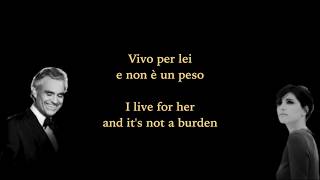 Andrea Bocelli Vivo per lei ft Giorgia lyrics amp translate [upl. by Ala926]